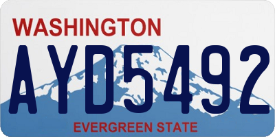 WA license plate AYD5492