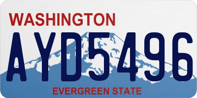 WA license plate AYD5496
