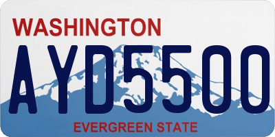WA license plate AYD5500