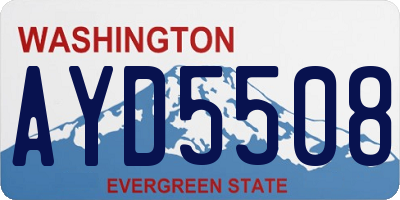 WA license plate AYD5508