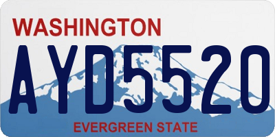 WA license plate AYD5520
