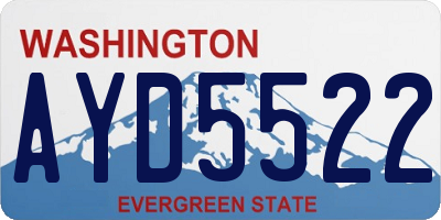 WA license plate AYD5522