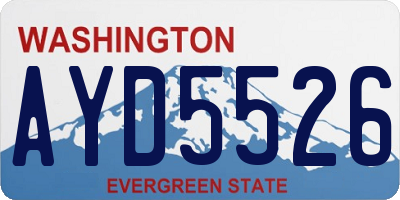 WA license plate AYD5526