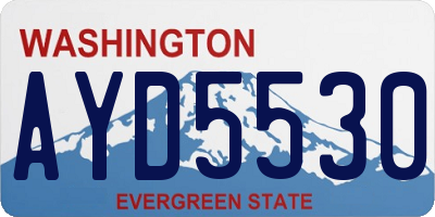 WA license plate AYD5530
