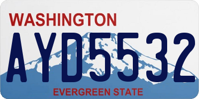 WA license plate AYD5532