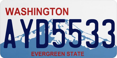 WA license plate AYD5533
