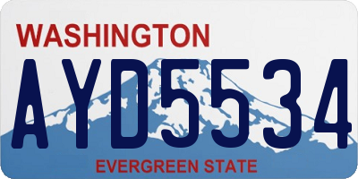 WA license plate AYD5534
