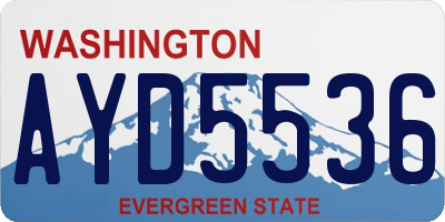 WA license plate AYD5536