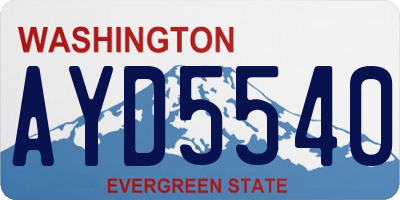 WA license plate AYD5540