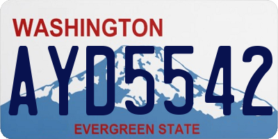 WA license plate AYD5542
