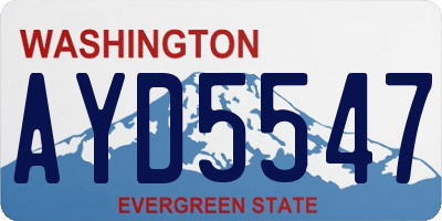 WA license plate AYD5547