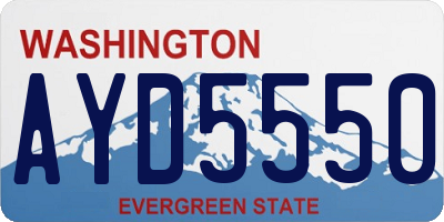 WA license plate AYD5550