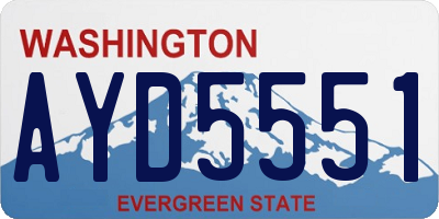 WA license plate AYD5551