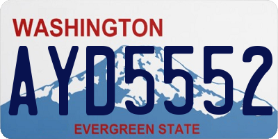 WA license plate AYD5552