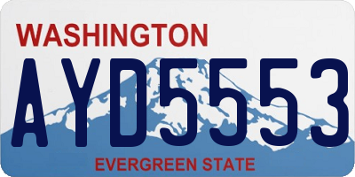 WA license plate AYD5553
