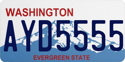 WA license plate AYD5555