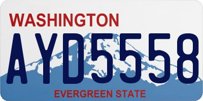 WA license plate AYD5558