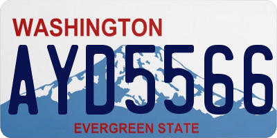 WA license plate AYD5566