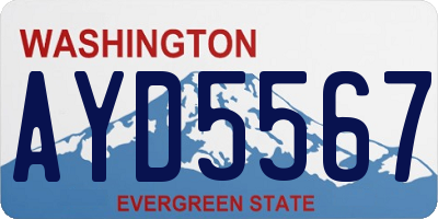 WA license plate AYD5567