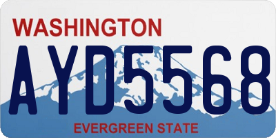 WA license plate AYD5568