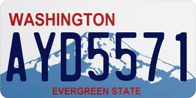 WA license plate AYD5571