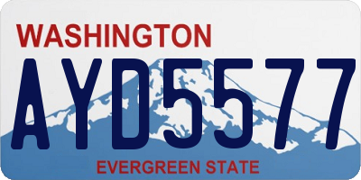 WA license plate AYD5577
