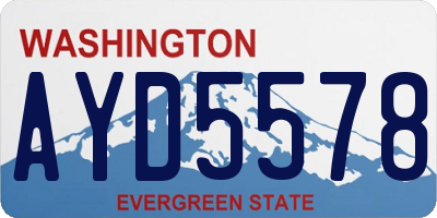 WA license plate AYD5578