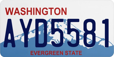 WA license plate AYD5581