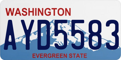WA license plate AYD5583