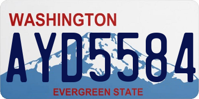WA license plate AYD5584