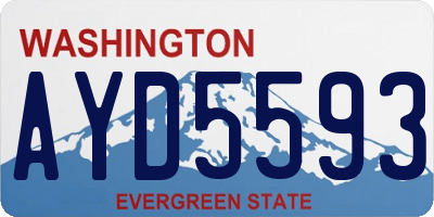 WA license plate AYD5593