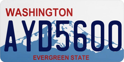 WA license plate AYD5600