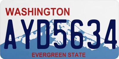 WA license plate AYD5634