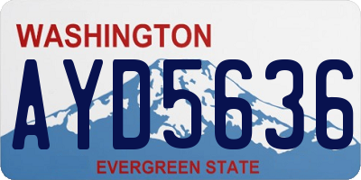 WA license plate AYD5636