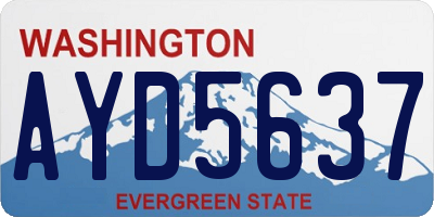 WA license plate AYD5637