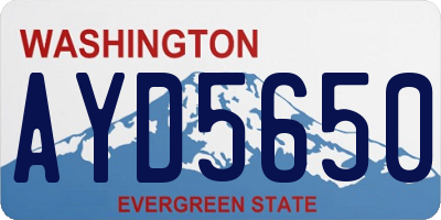 WA license plate AYD5650