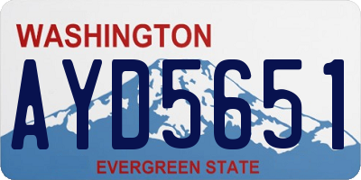 WA license plate AYD5651