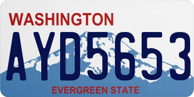 WA license plate AYD5653