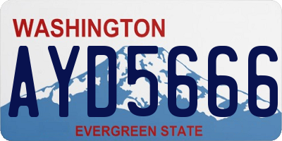 WA license plate AYD5666