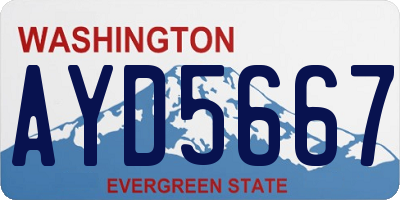 WA license plate AYD5667