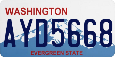 WA license plate AYD5668