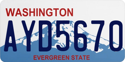 WA license plate AYD5670