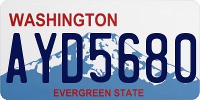 WA license plate AYD5680