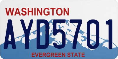 WA license plate AYD5701