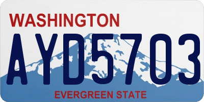 WA license plate AYD5703
