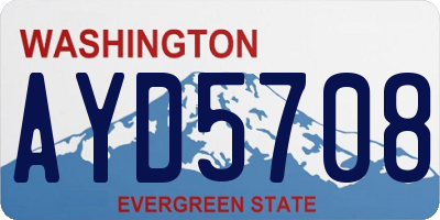 WA license plate AYD5708