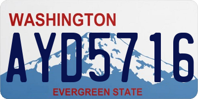 WA license plate AYD5716