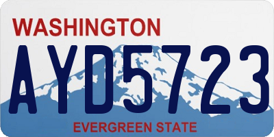 WA license plate AYD5723