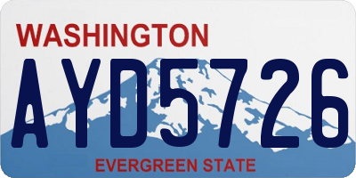 WA license plate AYD5726