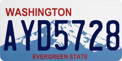 WA license plate AYD5728